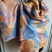 Аксессуары handmade. Livemaster - original item Felted silk stole double sided Baltic coast. Handmade.
