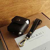 Сумки и аксессуары handmade. Livemaster - original item Genuine leather case for Apple airpods headphones. Handmade.