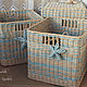 Storage basket wicker beige-blue ' Tenderness', Basket, Astrakhan,  Фото №1