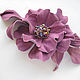 jewelry leather flower brooch made of leather, leather brooch flower, hair pin with flower, leather goods, hair accessories, lilac flower brooch leather brooch,pink flower brooch made of leather
