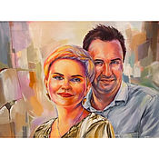 Картины и панно handmade. Livemaster - original item Pictures: Bright painting. Portrait of couple.. Handmade.