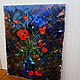 'Poppies in blue ' 40/50 oil on canvas. Pictures. Anji's favourite pictures (anzhela-a). My Livemaster. Фото №6