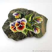 Сувениры и подарки handmade. Livemaster - original item Flower Pansy Magnet stone Jasper Souvenirs of Altai. Handmade.