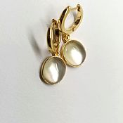 Украшения handmade. Livemaster - original item Earrings with mother-of-pearl under rock crystal 