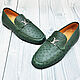 Men's loafers, made of genuine ostrich leather, in dark green color!. Loafers. SHOES&BAGS. Online shopping on My Livemaster.  Фото №2