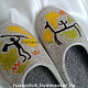 mens Slippers ' Cave paintings', Slippers, Moscow,  Фото №1