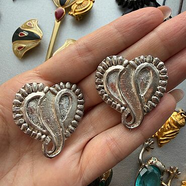 Винтаж ручной работы. Ярмарка Мастеров - ручная работа Винтаж: Клипсы jacky de g. Handmade.