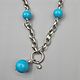 Silver necklace with natural turquoise. Necklace. yakitoriya. Online shopping on My Livemaster.  Фото №2