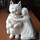 Статуэтка на заказ "Девочка и Кот" керамическая. Статуэтки. Екатерина Орлова (oket). Интернет-магазин Ярмарка Мастеров.  Фото №2