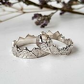 Свадебный салон handmade. Livemaster - original item Paired wedding rings of the Mountain No. №2, silver (Ob25). Handmade.
