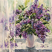 Картины и панно handmade. Livemaster - original item Watercolor sketch Bouquet of lilac. Watercolor flowers.. Handmade.