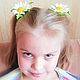 Заколки или резинки для волос девочек Ромашки из фоамирана. Резинка для волос. FoamDecor. Интернет-магазин Ярмарка Мастеров.  Фото №2