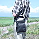Мужская сумка кожаная. Сумка через плечо. Crazy RHYTHM bags & jackets (tp-handmade). Интернет-магазин Ярмарка Мастеров.  Фото №2