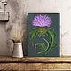 The painting on wood 40x30sm "The thistle", Pictures, Moscow,  Фото №1