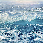 Картины и панно handmade. Livemaster - original item Blue sea picture for interior, Sea waves photo picture is in bedroom. Handmade.