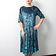 Order Dress velvet turquoise a line MIDI. Yana Levashova Fashion. Livemaster. . Dresses Фото №3