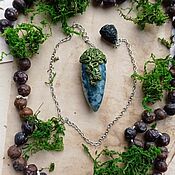 Фен-шуй и эзотерика handmade. Livemaster - original item Moss agate pendulum with runes. Handmade.