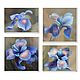 Modular oil painting 'Iris flowers after rain', 4 parts, Pictures, St. Petersburg,  Фото №1