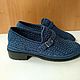 Mocasines de punto para hombre (algodón viscosa) - Marina de guerra. Moccasins. Makosh. My Livemaster. Фото №4