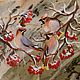Magnet Jasper Waxwings painting on stone, Magnets, Zmeinogorsk,  Фото №1