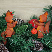 Сувениры и подарки handmade. Livemaster - original item Cotton Christmas Tree Collectible Toys. Squirrels.. Handmade.