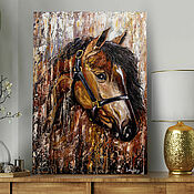Картины и панно handmade. Livemaster - original item Horse oil painting. Beautiful animal paintings. Handmade.