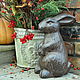 Заказать Статуэтка Кролик из бетона под чугун садовый декор. A Z O V   G A R D E N. Ярмарка Мастеров. . Статуэтки Фото №3