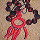 Войлочные бусы "Коррида". Колье. Елена (elenychka). Ярмарка Мастеров.  Фото №5
