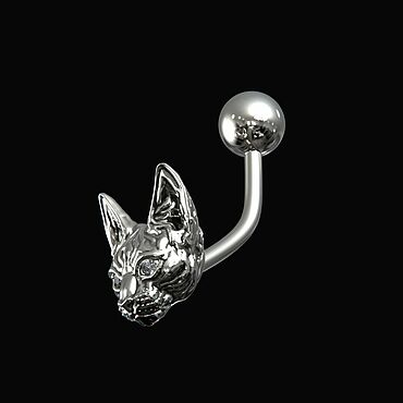 Украшения ручной работы. Ярмарка Мастеров - ручная работа Пирсинг "Сфинкс" из белого золота 585 пробы с брилл. Handmade.