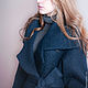 Order Cocoon coat with belt 'Blue Armani'. Lana Kmekich (lanakmekich). Livemaster. . Coats Фото №3