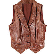 Винтаж handmade. Livemaster - original item Size 44. Vest made of genuine leather and cotton. ASOS. Handmade.