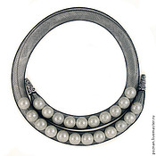 Украшения handmade. Livemaster - original item Mesh tube necklace with pearls. Handmade.