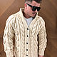 Order Men's knitted cardigan beige. SHAPAR - knitting clothes. Livemaster. . Mens outerwear Фото №3