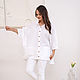White Linen Anorak with Horse Embroidery. Blouses. NATALINI. Online shopping on My Livemaster.  Фото №2