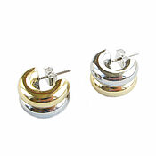 Украшения handmade. Livemaster - original item Ring earrings, bicolor earrings, stylish trend earrings. Handmade.