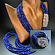 Lapis Lazuli Necklace Multi-row beads BADAHSHAN Authors work, Necklace, Moscow,  Фото №1