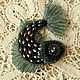 Brooch - pendant "Moon fish". A beaded brooch and pearls, Brooches, Moscow,  Фото №1