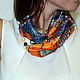 Necklace-transformer 'when IN ROME' made of silk and coral, Necklace, Moscow,  Фото №1