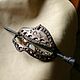 Hairpin-brooch made of leather with gems 'Openwork', Hairpins, Chernomorskoe,  Фото №1