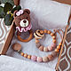 Baby box for girls: nipple holder, rodent, rattle-bear. Gift for newborn. MaraBoo Handmade. Online shopping on My Livemaster.  Фото №2