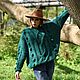 Jerseys: Women's sweater emerald oversize handmade cones. Sweaters. Medel_clothes - женский вязаный свитер кардиган оверсайз. My Livemaster. Фото №5