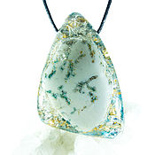 Orgonite pendant, orgone amulet: mountain quartz, yellow Jasper