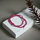 Розовый браслет с агатом и подвеской в форме сердца, Браслет из бусин, Рязань,  Фото №1