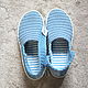 Comfort knitted sandals, blue cotton. Sandals. florina34. My Livemaster. Фото №5