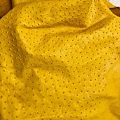 Материалы для творчества handmade. Livemaster - original item Ostrich leather, in yellow, soft dressing.. Handmade.