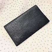 Сумки и аксессуары handmade. Livemaster - original item Wallet made of polished sea stingray leather, dark gray color!. Handmade.