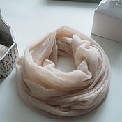 Аксессуары handmade. Livemaster - original item Snudy: Women`s knitted kid mohair two-turn cream snood. Handmade.