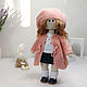 Handmade doll, Knitted interior doll, in a pink coat, Interior doll, Nizhnij Tagil,  Фото №1