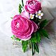 Заказать РОЗОВЫЙ РАНУНКУЛЮС. ЦВЕТЫмания (FLOWERmania). Ярмарка Мастеров. . Брошь-булавка Фото №3