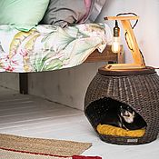 Домик для собачки кошки Black Future Wood